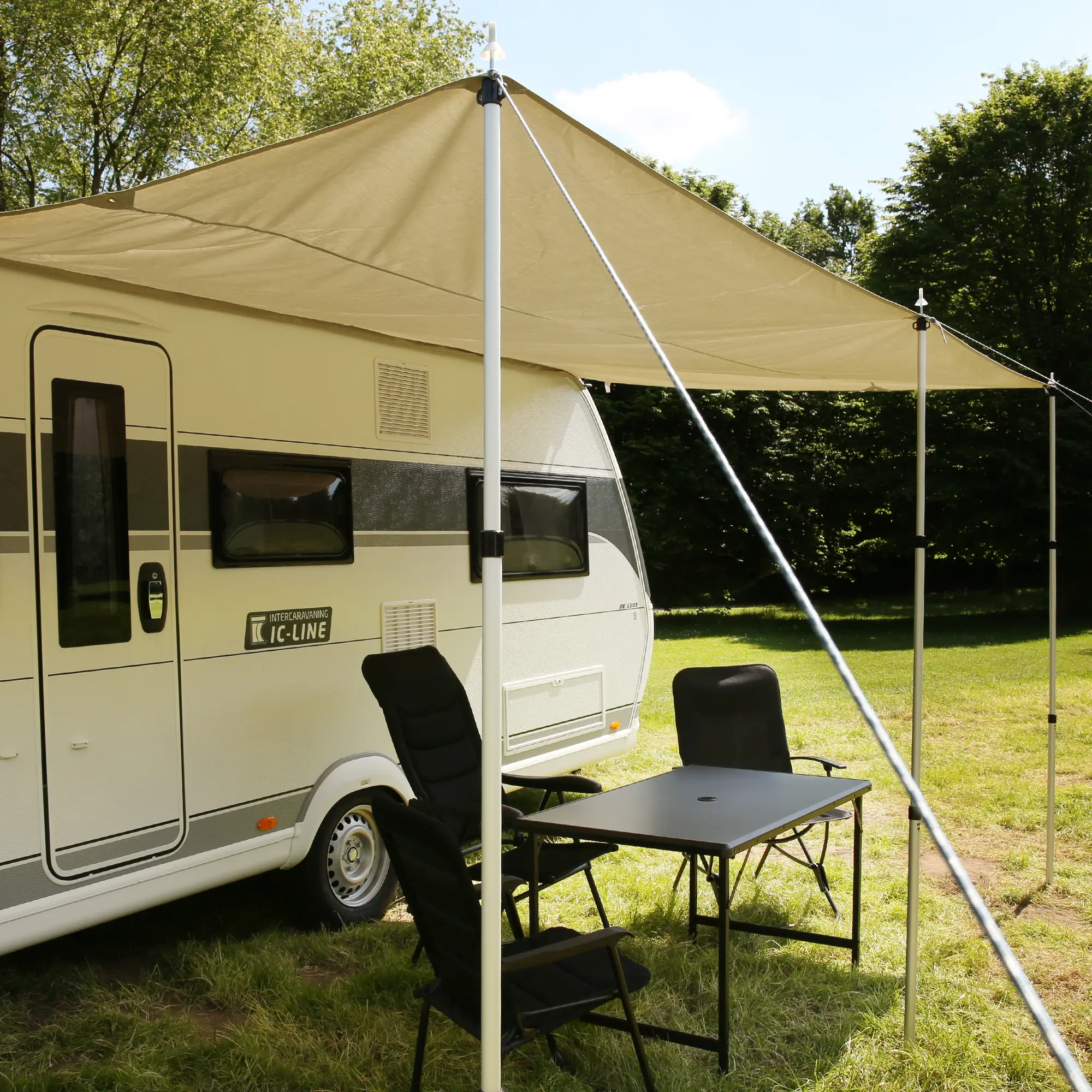 Tenda Parasole Per Auto Con Zanzariera - 174x150 Cm, Accessori Campeggio Con Chiusura Magnetica