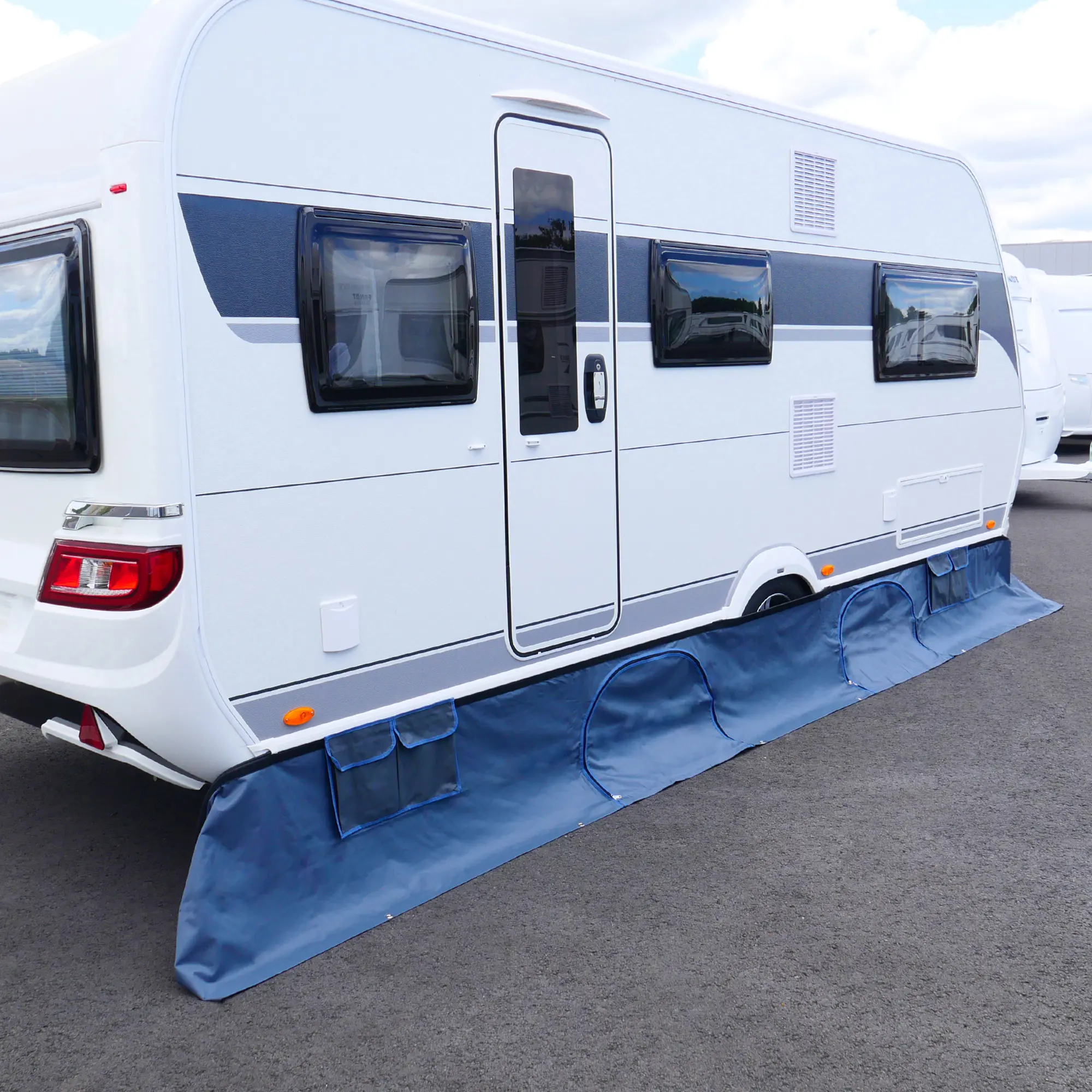 yourGEAR Draftskirt - bottom skirt 650 x 60 cm caravan motorhome skirt with storage compartments