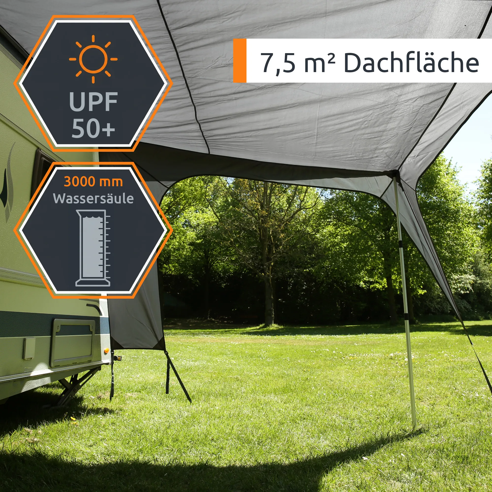 your GEAR Scilla PES 300 x 250 - Caravan Tarp Wohnwagen Sonnensegel Wohnmobil Sonnendach Vordach