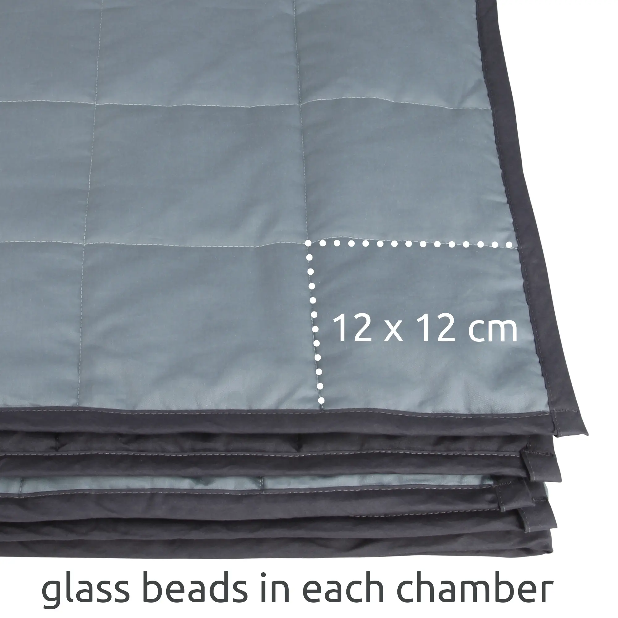 Manta terapéutica yourGEAR Como para niños, 3 kg, 100% algodón, tamaño 100x150 cm, color gris, con compartimentos de 12x12 cm rellenos de microesferas de vidrio para estimulación de presión profunda.