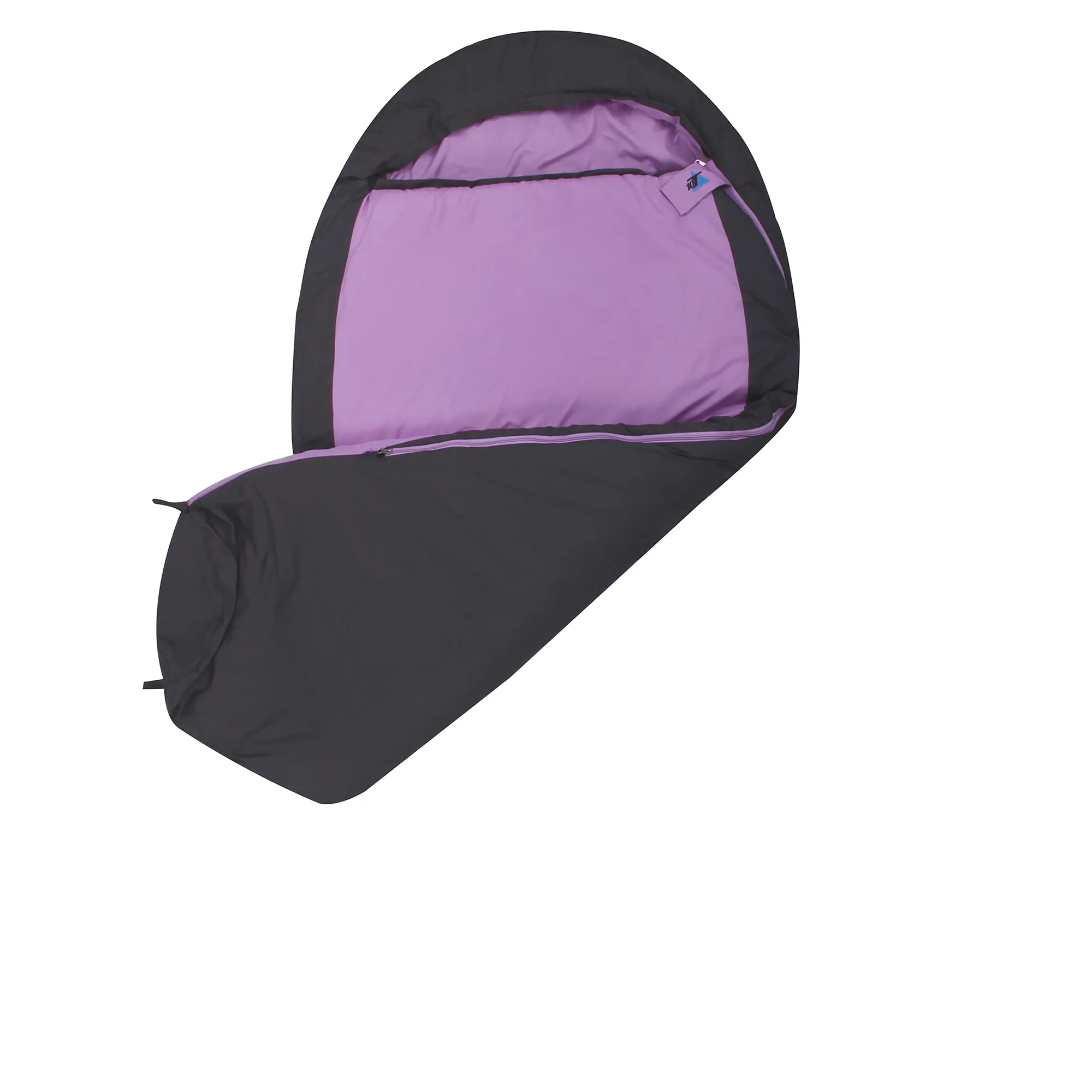 Sac de couchage enfant yourGEAR Horse, forme momie, 180x90 cm, extérieur gris, intérieur rose, doublure douce, motif cheval visible, garnissage 300g/m², idéal pour l’été, confortable et chaud.