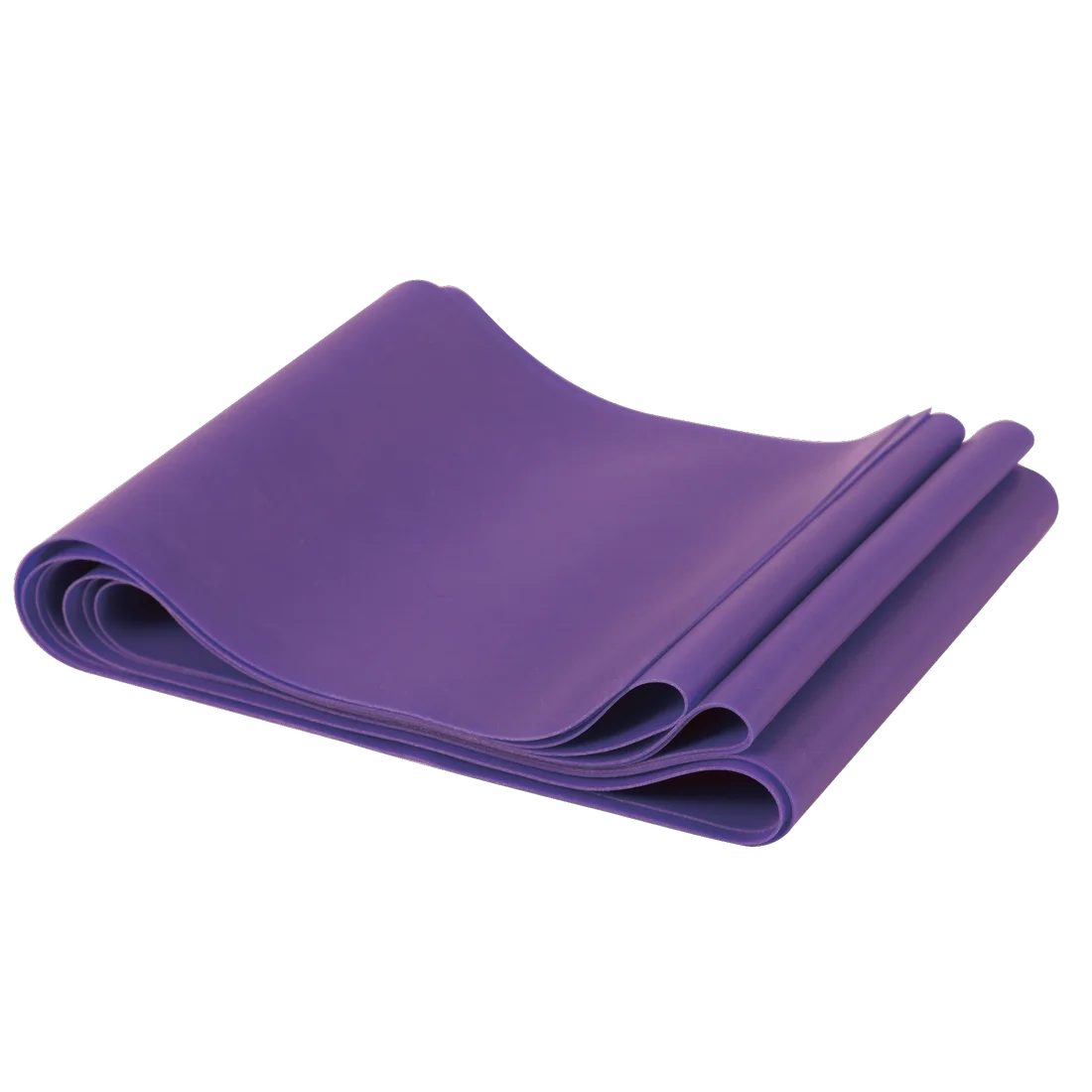 Purple Spirit Fitnessband, 183x10 cm, latex-free, 18 kg resistance, shown folded. Ideal for versatile resistance training, rehabilitation, and muscle building. Suitable for home or gym workouts.