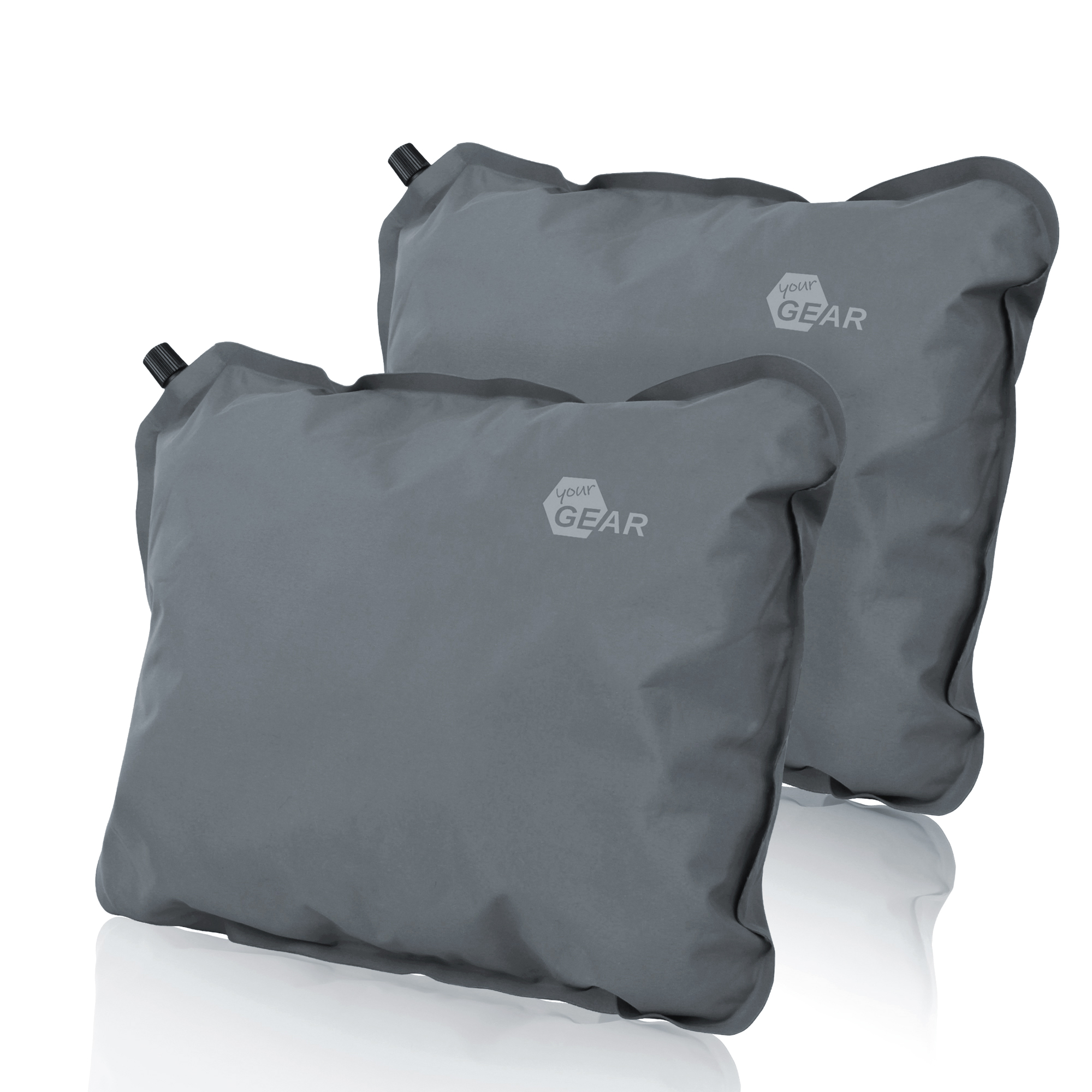 2nd Chance - your GEAR Reise-Kissen Set 2x Kopfkissen 40x30cm weiche Füllung 8-12 cm hoch komprimierbar aufblasbar (Pal LJ) (71077)