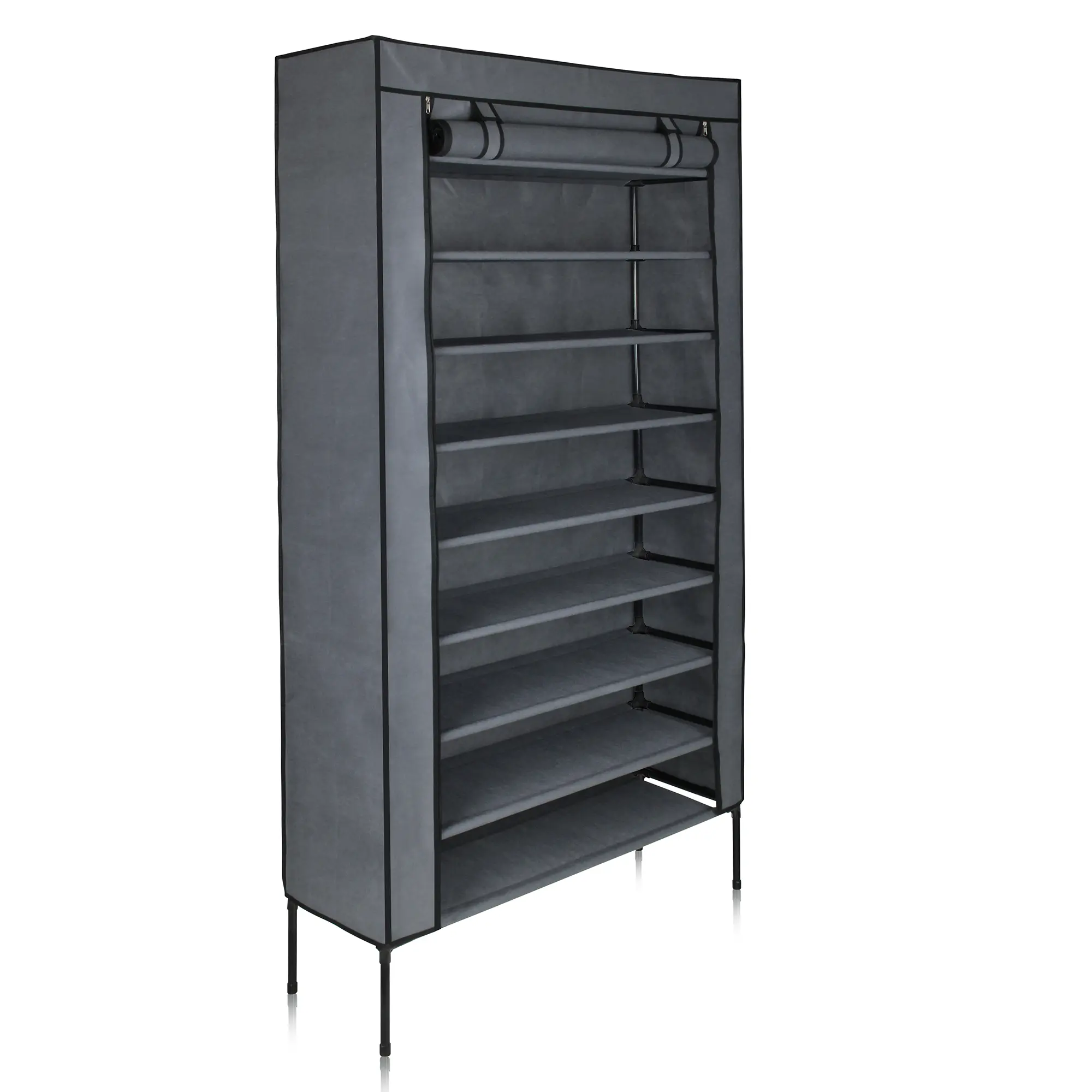 yourGEAR shoe cabinet Grado fabric armoire 90x30x175 cm locker 9 compartments for 35 pairs of shoes