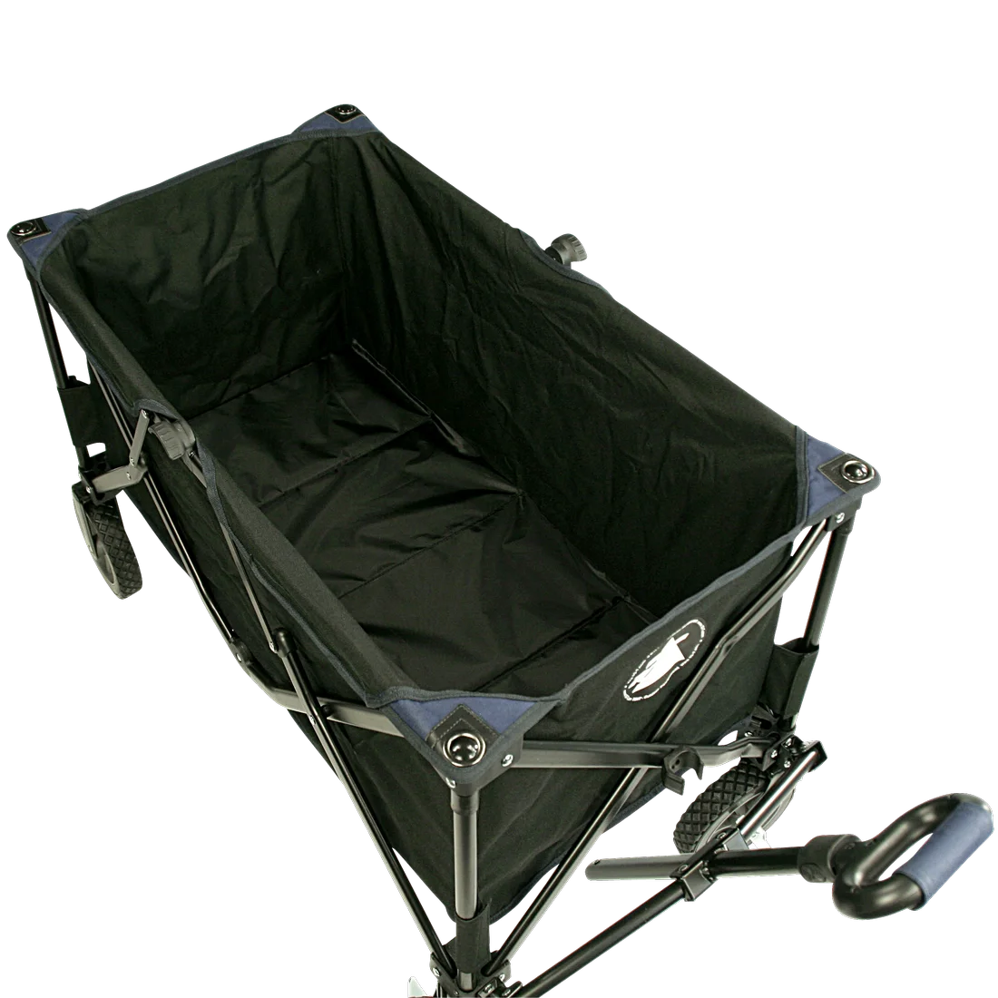 Carro plegable XXL 10T Foldy Trolley para playa, color negro, con estructura metálica, ruedas robustas y asa ergonómica. Ideal para transportar objetos en excursiones, playa o parque.