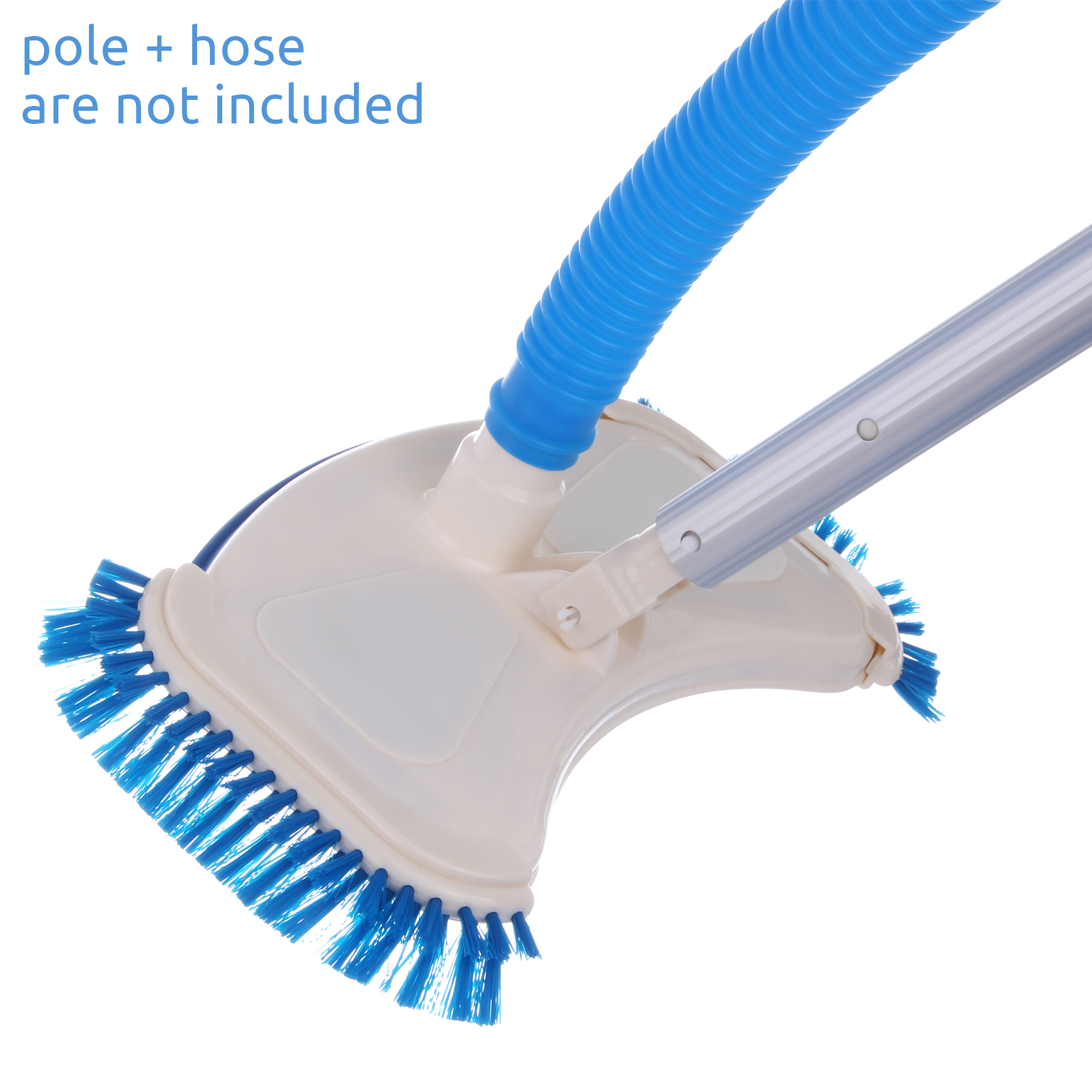 Aspirateur de piscine yourGEAR VH-B avec brosse latérale, tête blanche robuste, brosses bleues, bande de protection, raccord 32/38 mm, manche et tuyau non inclus, pour nettoyage de piscine.