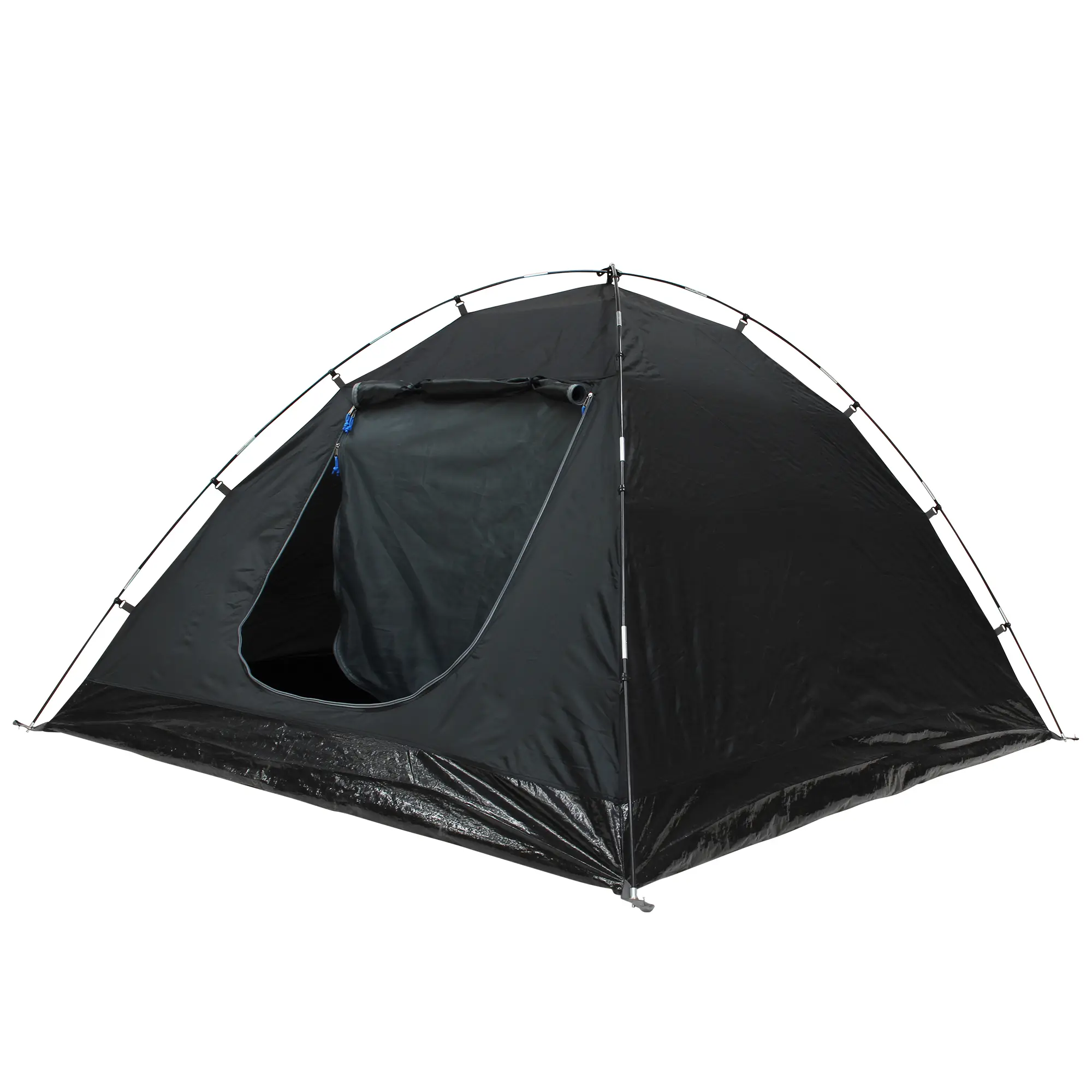 Zelt yourGEAR Bosa3 für 3 Personen, Kuppelzelt in Blau-Grau mit wettergeschütztem Eingang, Belüftung und dunkler Schlafkabine, wasserdicht 3000mm, ideal für Camping und Festival.