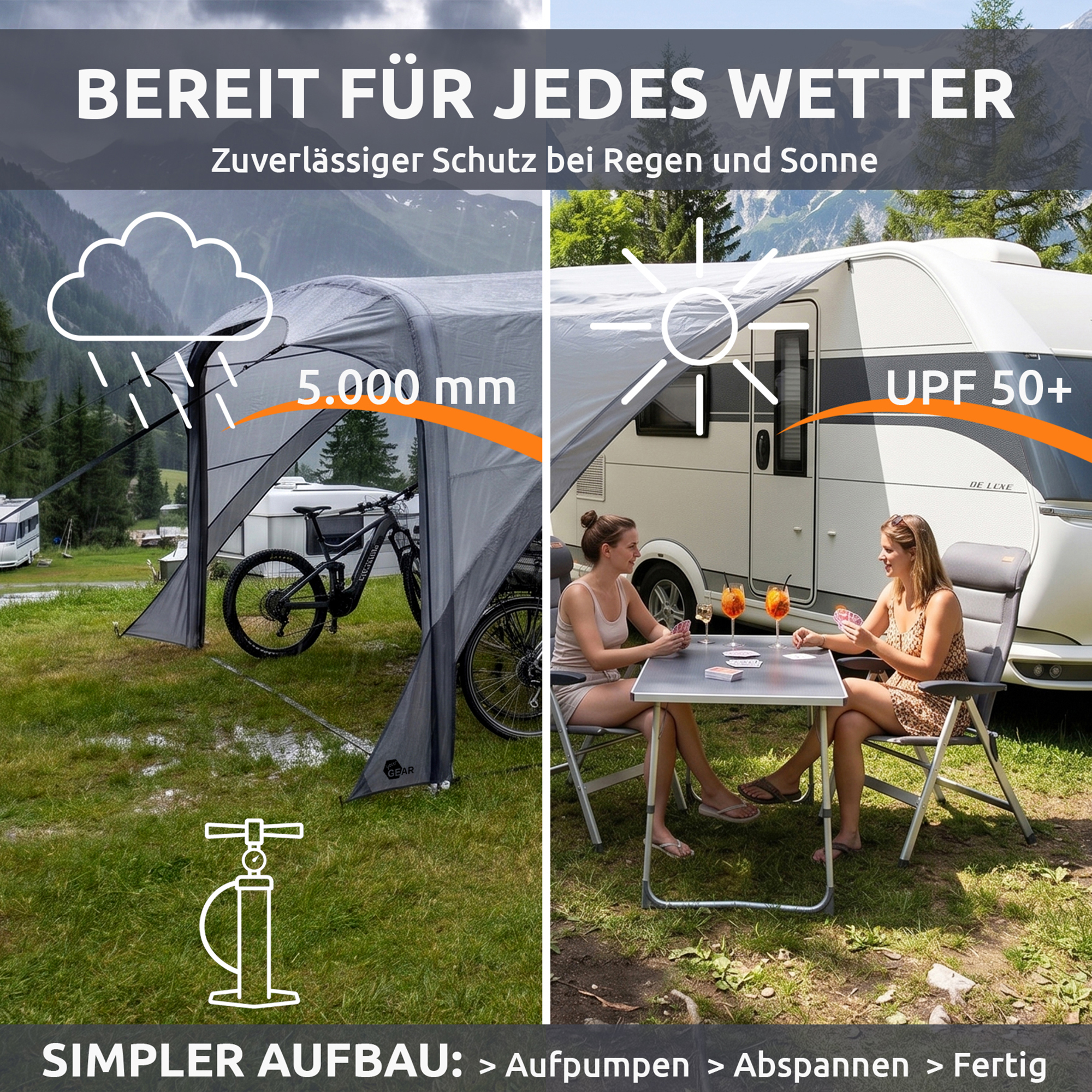 your GEAR Caravan Amalfi Air 3.6 - Universal Wohnwagen Sonnensegel UV 50+