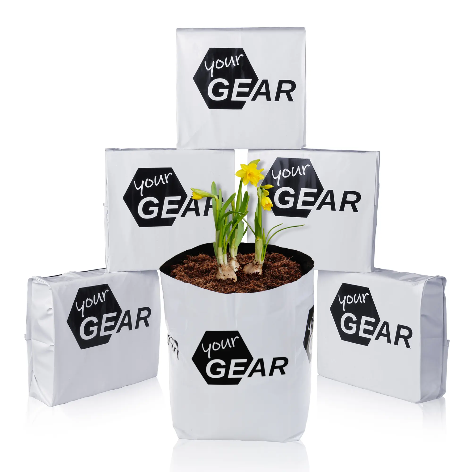 yourGEAR 6x 12L Coco Grow Bag 6x 1kg gepresste Kokoserde im Aussaat Beutel Kokosfaser Blumenerde