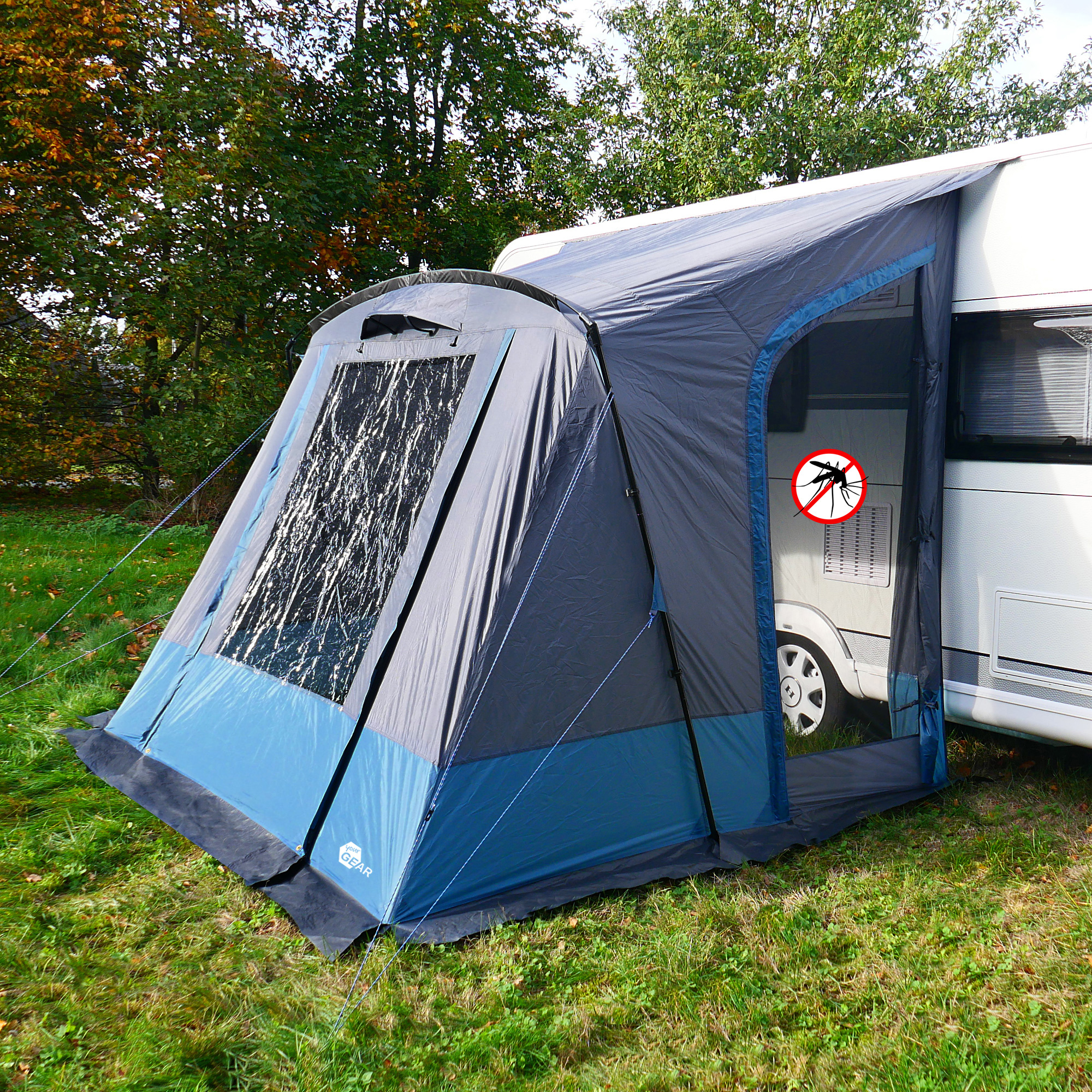 2nd Chance - your GEAR Wohnwagenvorzelt Pampero 280 - Caravan Zelt, Reise-Vorzelt, 2 Eingänge und großes Fenster (71354)