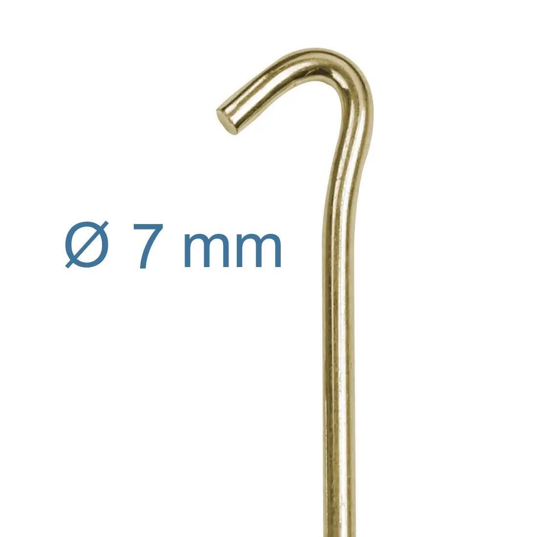 Zelthering yourGEAR RH23 aus verzinktem Stahl, Durchmesser 7 mm, gebogener Kopf, robust und ideal für Camping auf harten Böden. Nahaufnahme zeigt die stabile Ausführung des Erdnagels.