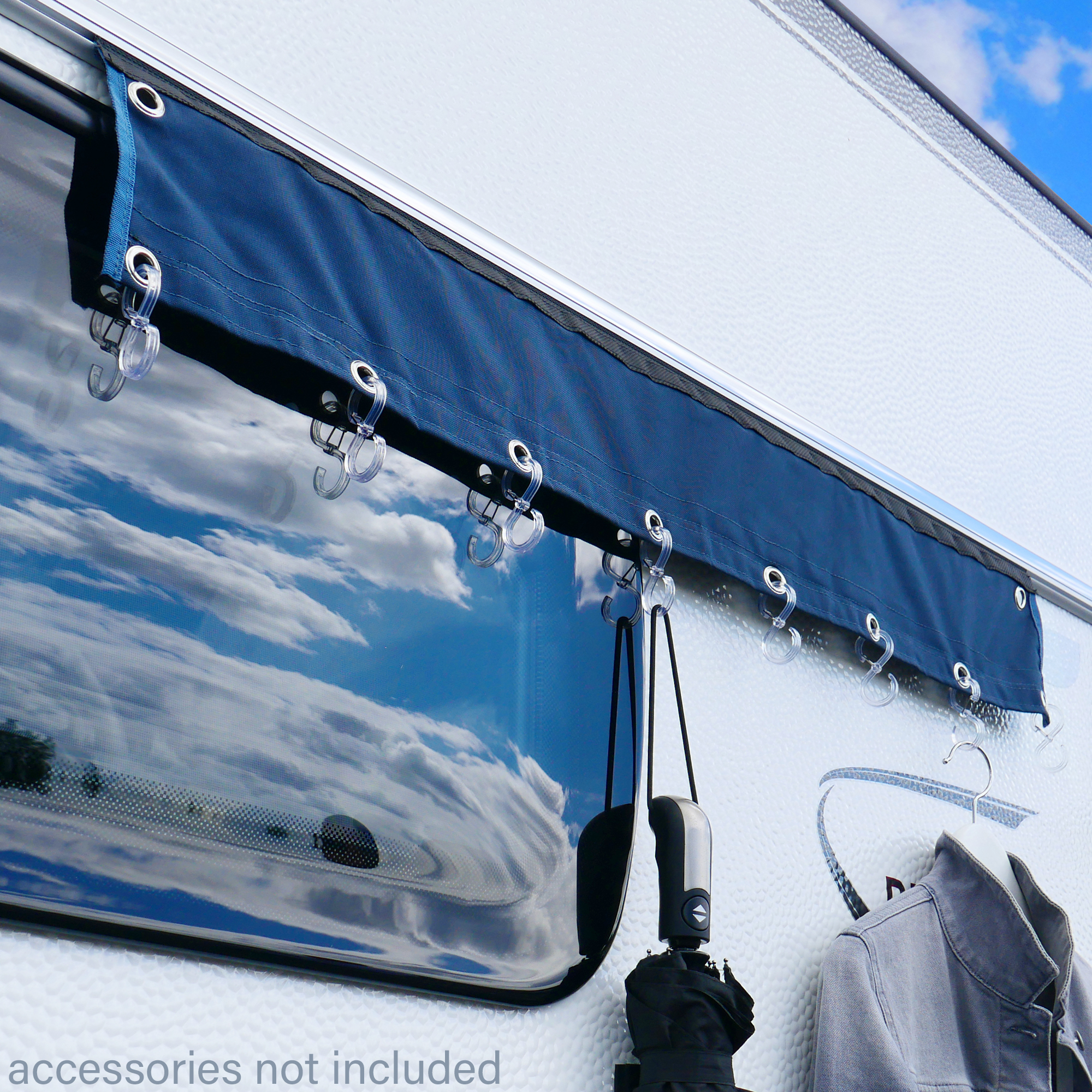 2nd Chance - your GEAR Caravan Organizer Hook - Hakenleiste für Zelt, Vorzelt, Wohnwagen 100 cm, 8 Haken (71320)