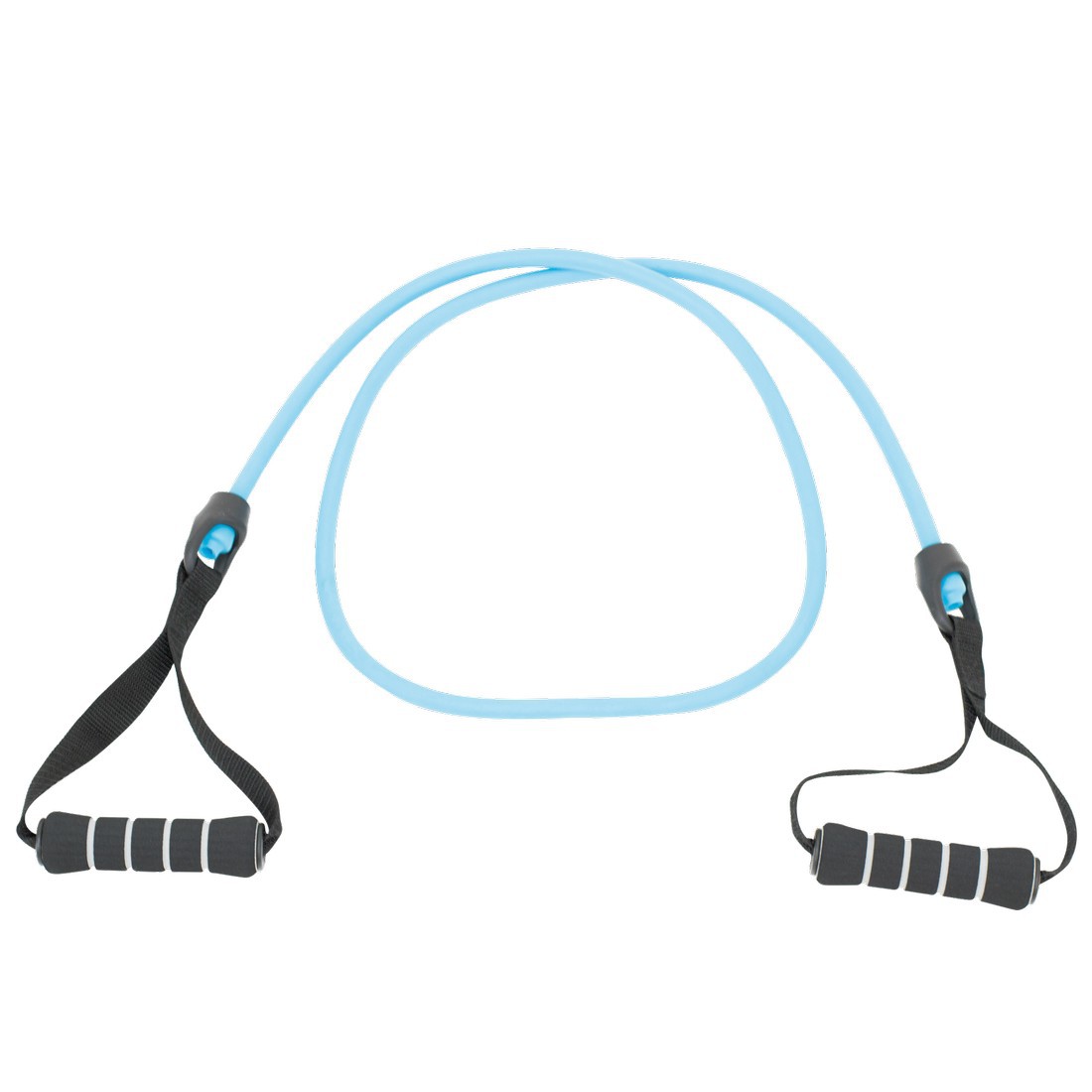 Light blue Spirit Expander Light 9kg fitness resistance band with two black foam handles, designed for strength and endurance training at home or gym, suitable for versatile workouts.
