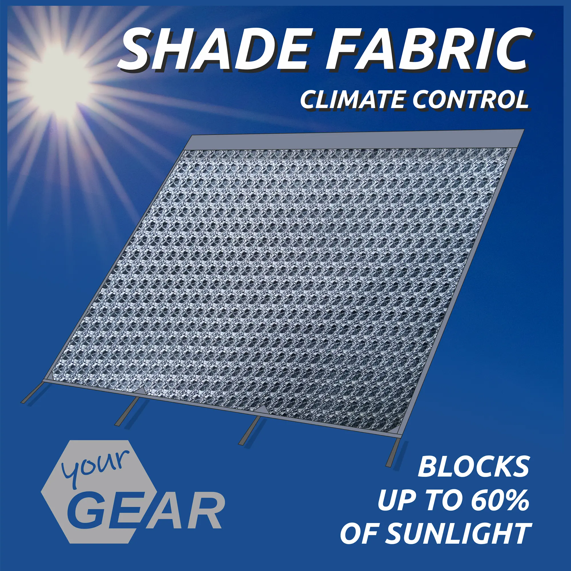 Paroi avant your GEAR Capri Sun Blocker 2,4 x 2 m pour auvent de camping-car, tissu spécial anti-soleil, protection contre chaleur et regards, bloque jusqu’à 60% des rayons du soleil, adaptée aux auvents standards.