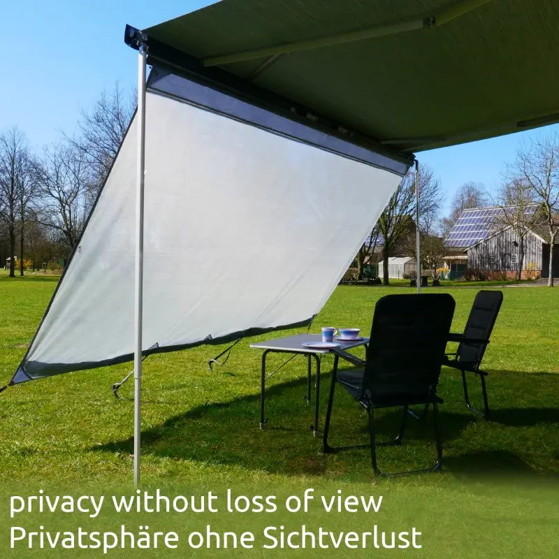 your GEAR Sun + Rain Blocker 4,3 x 2 m - Vorderwand für Markise schützt vor Sonne, Wind und Regen