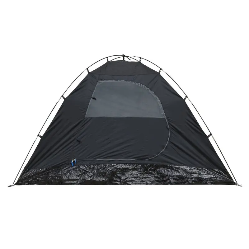 yourGEAR Kuppelzelt Posada 4 für 4 Personen, blau-grau, mit großem Fenster, seitlichem Eingang, stabilem Gestänge und wasserdichter 3000 mm Außenschicht, ideal für Camping oder Festival.