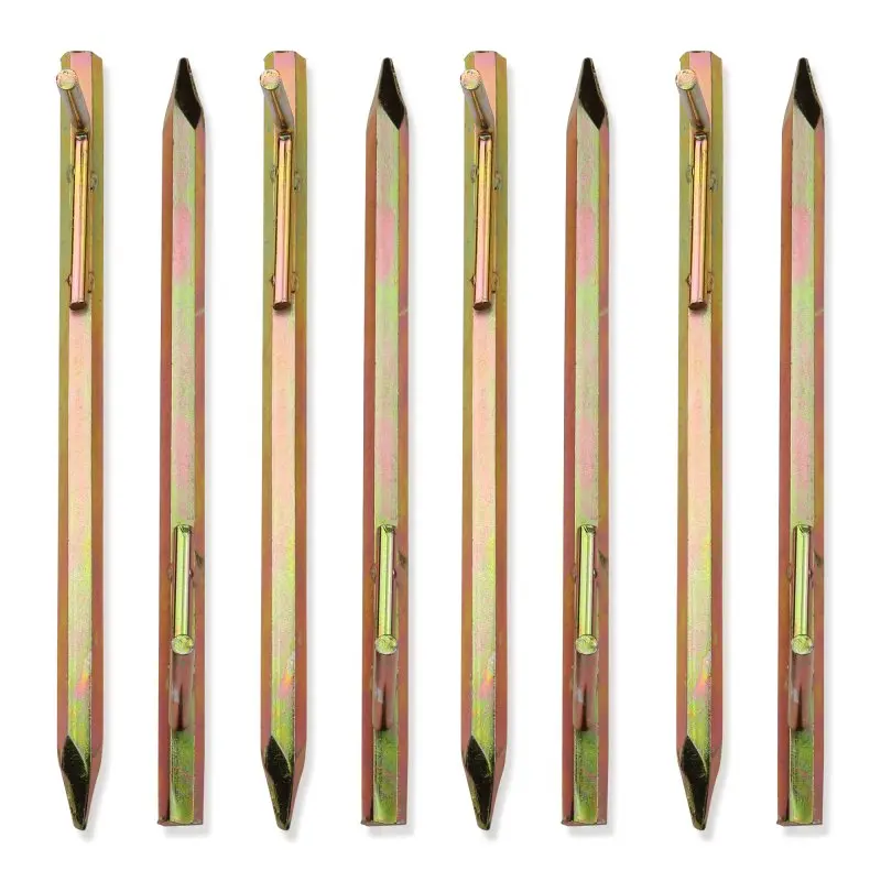 your GEAR 8 x Zelthering NH 300 - Ø 15 x 300 mm 6-eckiger Zeltpflock aus Stahl mit Haken, Hering Set