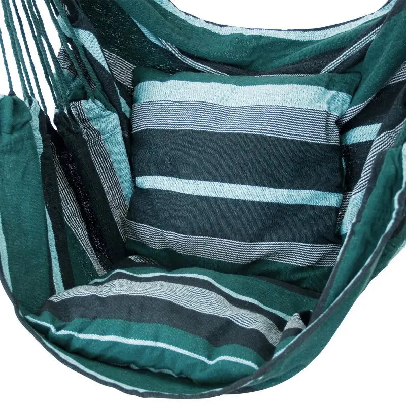 yourGEAR Lombok Smaragd Hängesessel + 2 Kissen Sitz-Hängematte 240kg Hängeschaukel 360° Swing Chair