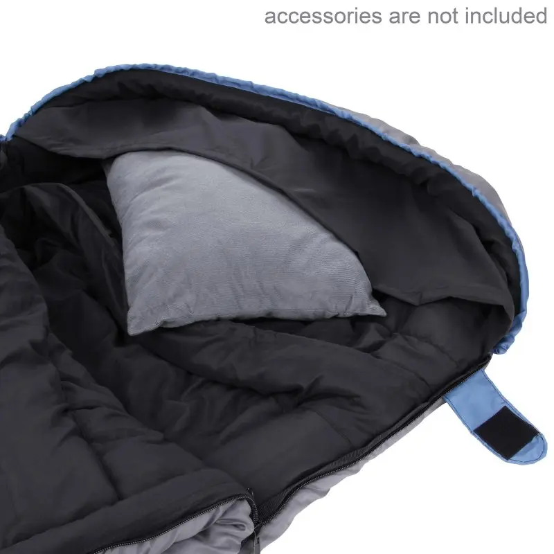 yourGEAR Schlafsack Ostria -3°C Deckenschlafsack 230x75cm Sommerschlafsack Blau Grau kleines Packmaß