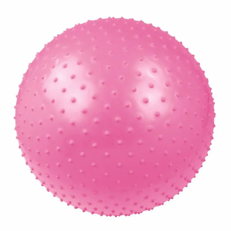 Pink Carnegie massage ball with 55 cm diameter, covered in evenly spaced massage nodules. Suitable for fitness, gymnastics, balance exercises, and self-massage. Durable material, shown inflated.