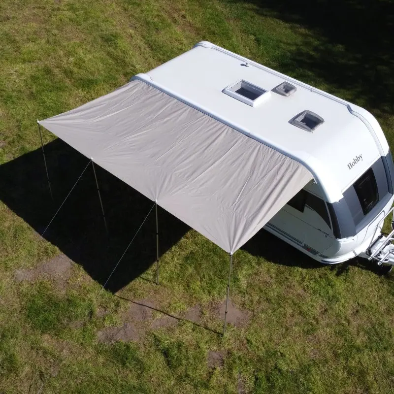 your GEAR Caravan Tarp TC 500 x 240 Wohnwagen Sonnendach inkl. Aufstellstangen Baumwoll-Sonnensegel