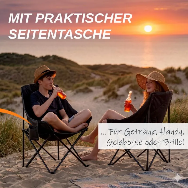 your GEAR Campingstuhl Imola - gepolsterter XXL Bucket Chair, extra breit mit hoher Rückenlehne