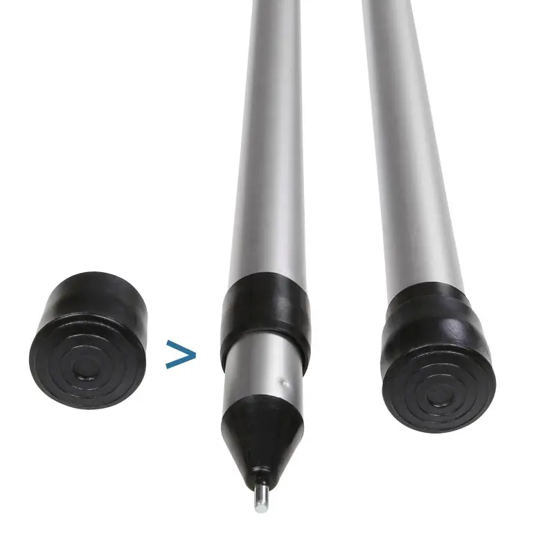 Barra de tensión your GEAR Rafter Pole TO 1200 para toldo Thule Omnistor 1200, de aluminio plateado con extremos de goma negra y punta metálica, ideal para asegurar laterales de toldos en caravanas.