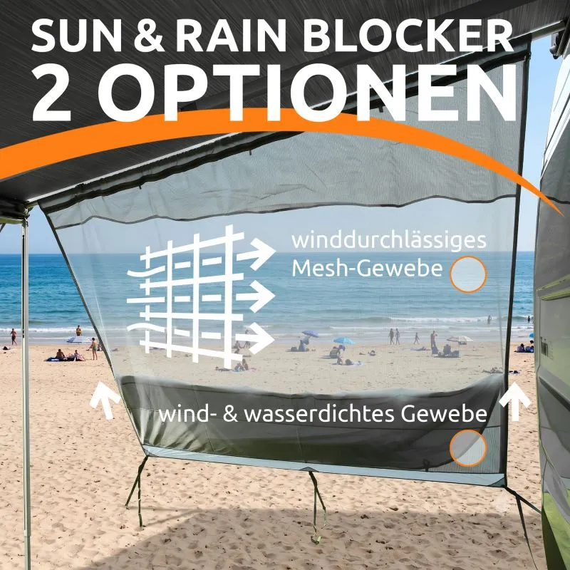 your GEAR Sun + Rain Blocker Side Walls 275cm – Sicht- & Sonnenschutz für Thule & Fiamma F80L