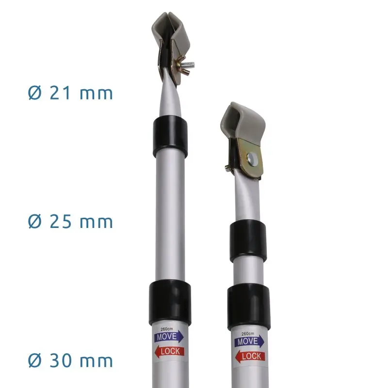 2nd Chance - your GEAR Upright Pole Set - 2 x Sturmstange, Vorzelte, Luftvorzelte, Teleskopstange 108-260 cm (71231)