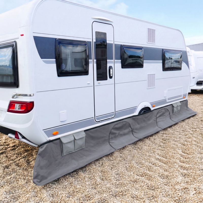your GEAR Draftskirt - Bodenschürze 650 x 60 cm Wohnwagen Wohnmobilschürze mit Staufächern