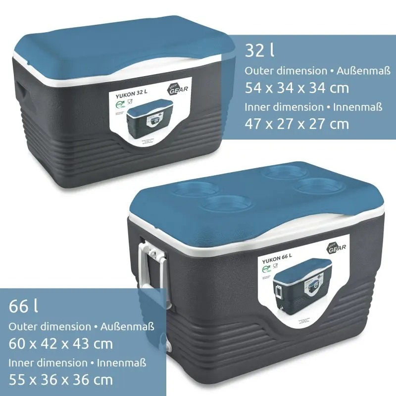your GEAR Yukon 66 L + 32 L Kühlbox Set - 2 passive Kühlbehälter PU Thermo-Box Kühltasche Isolierbox