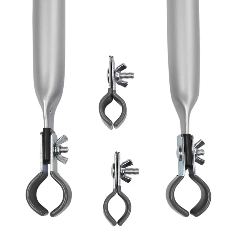 Aluminum telescopic verandah pole by your GEAR, featuring adjustable clamps with wing screws. Suitable for awning frames, 25/22 mm diameter, matte finish, includes three clamp types for secure attachment.