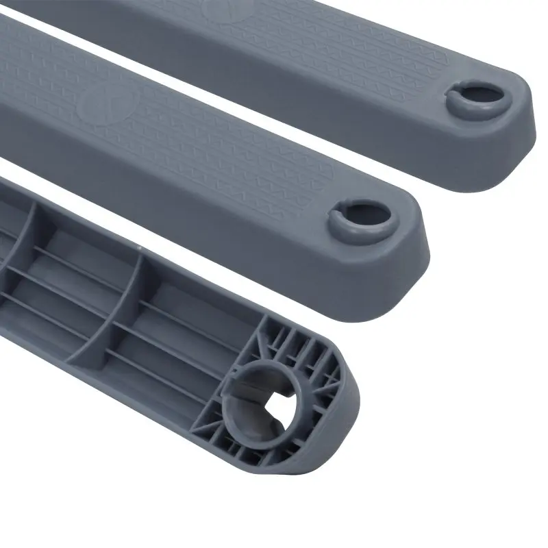 yourGEAR PL90 pool ladder steps, grey plastic with textured, non-slip surface and mounting holes, suitable for above-ground pools up to 90 cm wall height. Durable pool accessory for safe entry and exit.