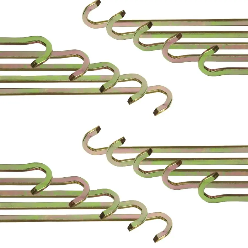 Lot de 20 piquets de tente yourGEAR VK22 en acier galvanisé, forme carrée, 220x6x6 mm, crochets robustes pour sols durs, idéals pour sécuriser tentes et abris lors du camping.