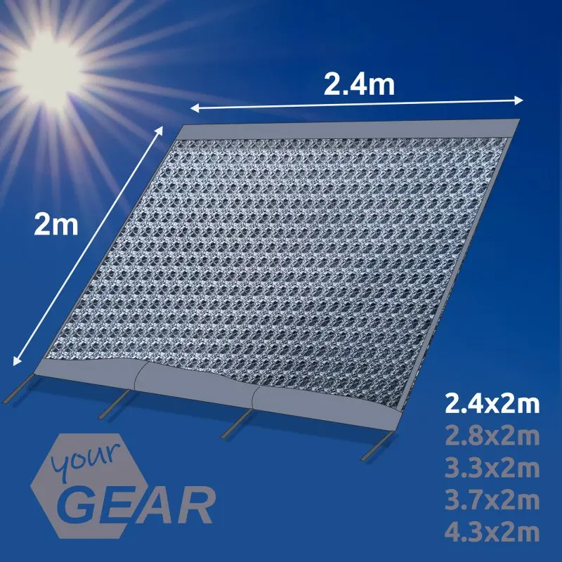 your GEAR Campingbus Sun + Rain Blocker 2,4 x 2 m - Vorderwand für Bulli / Bus Markise mit Abdeckung