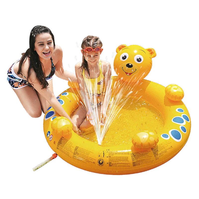 Jilong Bär Spray Pool 130x118x45 Kinderpool Planschbecken Schwimmbecken Wassersprüher Wasserspritze
