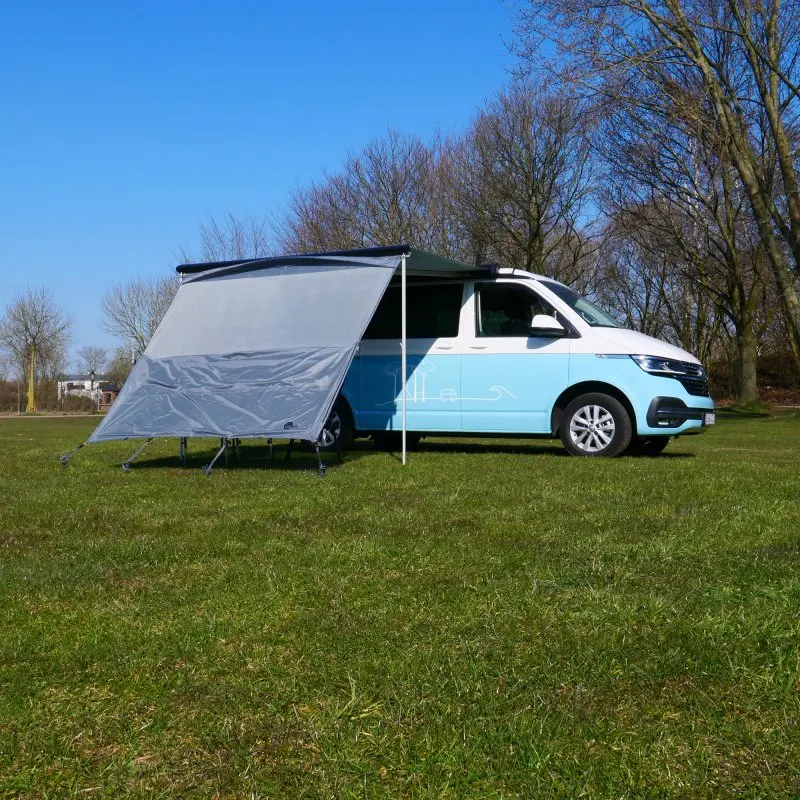 your GEAR Campingbus Sun + Rain Blocker 2,4 x 2 m - Vorderwand für Bulli / Bus Markise mit Abdeckung