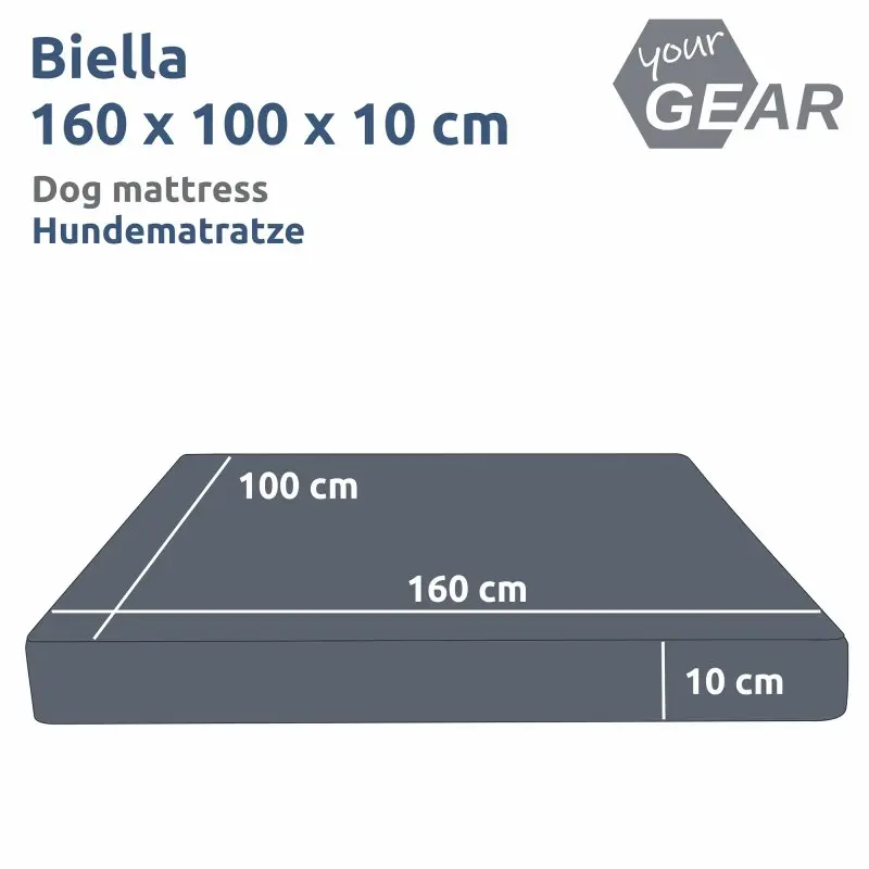 your GEAR Biella 160x100x10 cm orthopädisches Hundebett, Hundematte, waschbar