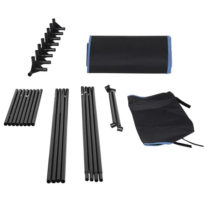 Set yourGEAR Growzelt Plantsville 40x40x160 cm, bestehend aus schwarzen Metallstangen, Eckverbindern, einer gefalteten Zeltplane und einer schwarzen Tasche, für den Indoor-Pflanzenanbau und Hydroponik.