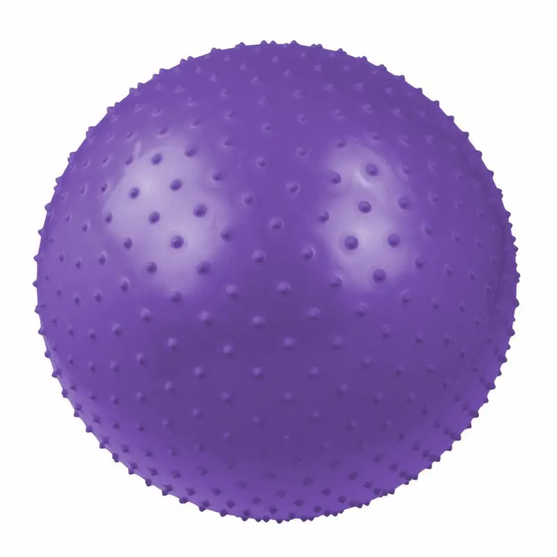 Purple Carnegie massage ball 75 cm with textured surface and small bumps, suitable for fitness, gymnastics, and self-massage exercises, made from durable material for improved balance and muscle strengthening.