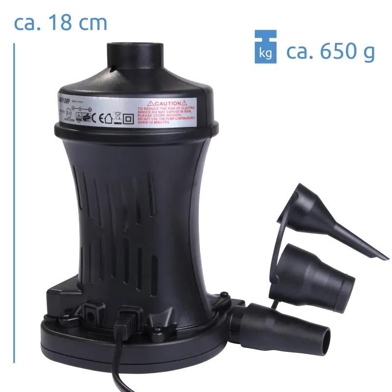 Blueborn Elektro Luftpumpe P130 ACDC elektrische 12V 230V Pumpe 130W Kompressor 250 L/min 0,65 PSI