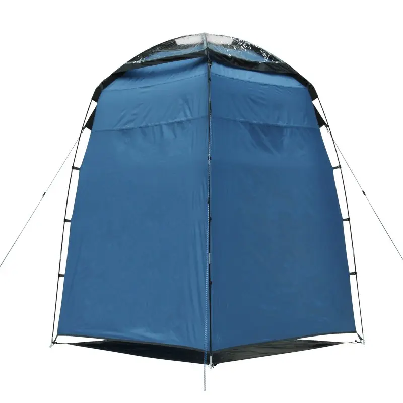 Tente de douche your GEAR Aquila bleue avec parois raides, toit translucide, hauteur de 220 cm, 1,5 x 1,5 m, idéale pour camping, usage polyvalent, protection UV 50+ et imperméabilité 5000 mm.