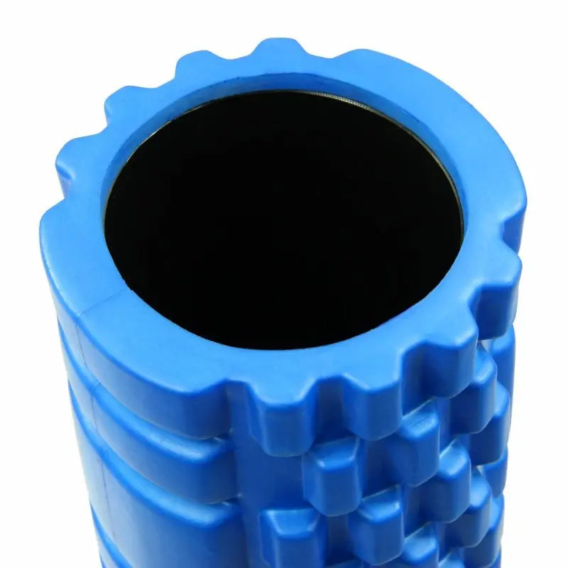 Rullo pilates Carnegie Eva ø 33x13 cm, blu, con superficie strutturata per massaggi e automassaggio fasciale, ideale per yoga, fitness e trattamento trigger point.