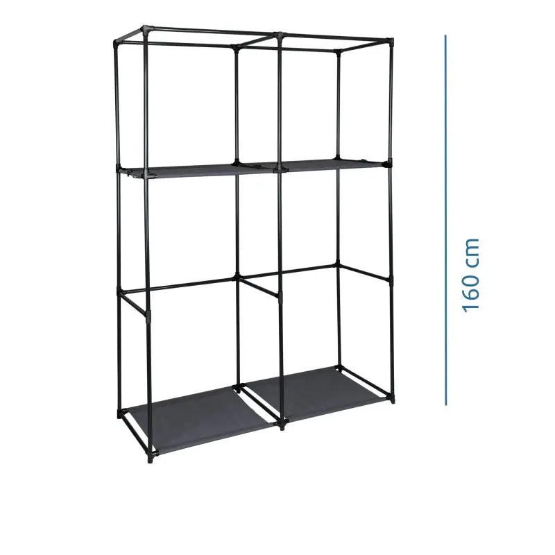 2nd Chance - your GEAR Kleiderschrank Grado Stoffschrank 108x45x175 cm Schrank mit 2 Kleiderstangen und 4 Ablagen (71198)