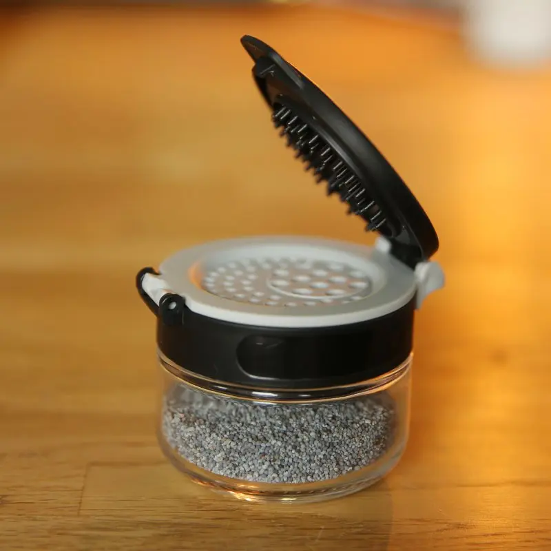 your GEAR Gewürzstreuer Double-Flip - 10 Gewürzdosen à 85 ml aus Glas selbstreinigender Streueinsatz
