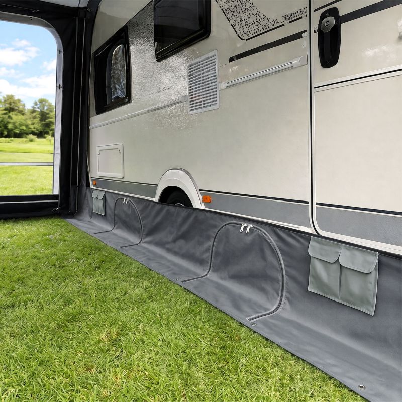 your GEAR Draftskirt - Bodenschürze 650 x 60 cm Wohnwagen Wohnmobilschürze mit Staufächern