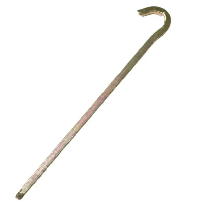 Piquet de tente yourGEAR VK22 en acier galvanisé, forme carrée, longueur 220 mm, épaisseur 6x6 mm, extrémité recourbée pour un ancrage solide, idéal pour sols durs et camping.
