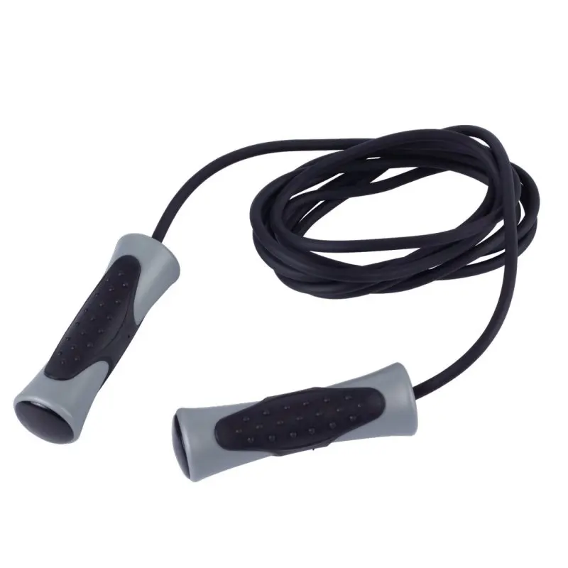 Spirit Speed Rope skipping rope for fitness and boxing, featuring black ergonomic handles with textured grips and a durable black cord, ideal for daily workouts and endurance training.