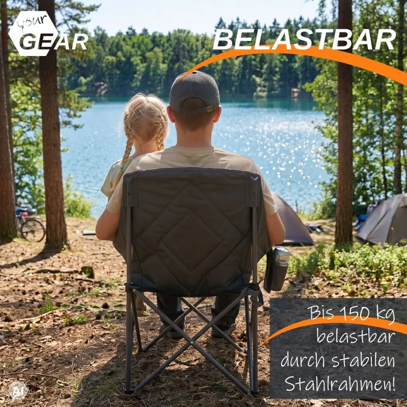 your GEAR Campingstuhl Imola - gepolsterter XXL Bucket Chair, extra breit mit hoher Rückenlehne