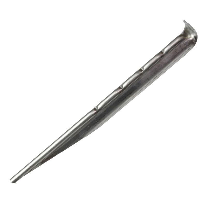 Zelthering 10T PEG IT VP-18DA aus Aluminium, V-Profil, silberfarben, 18 cm lang, mit gebogenem Kopf und Einkerbungen, geeignet für normale Böden beim Camping.